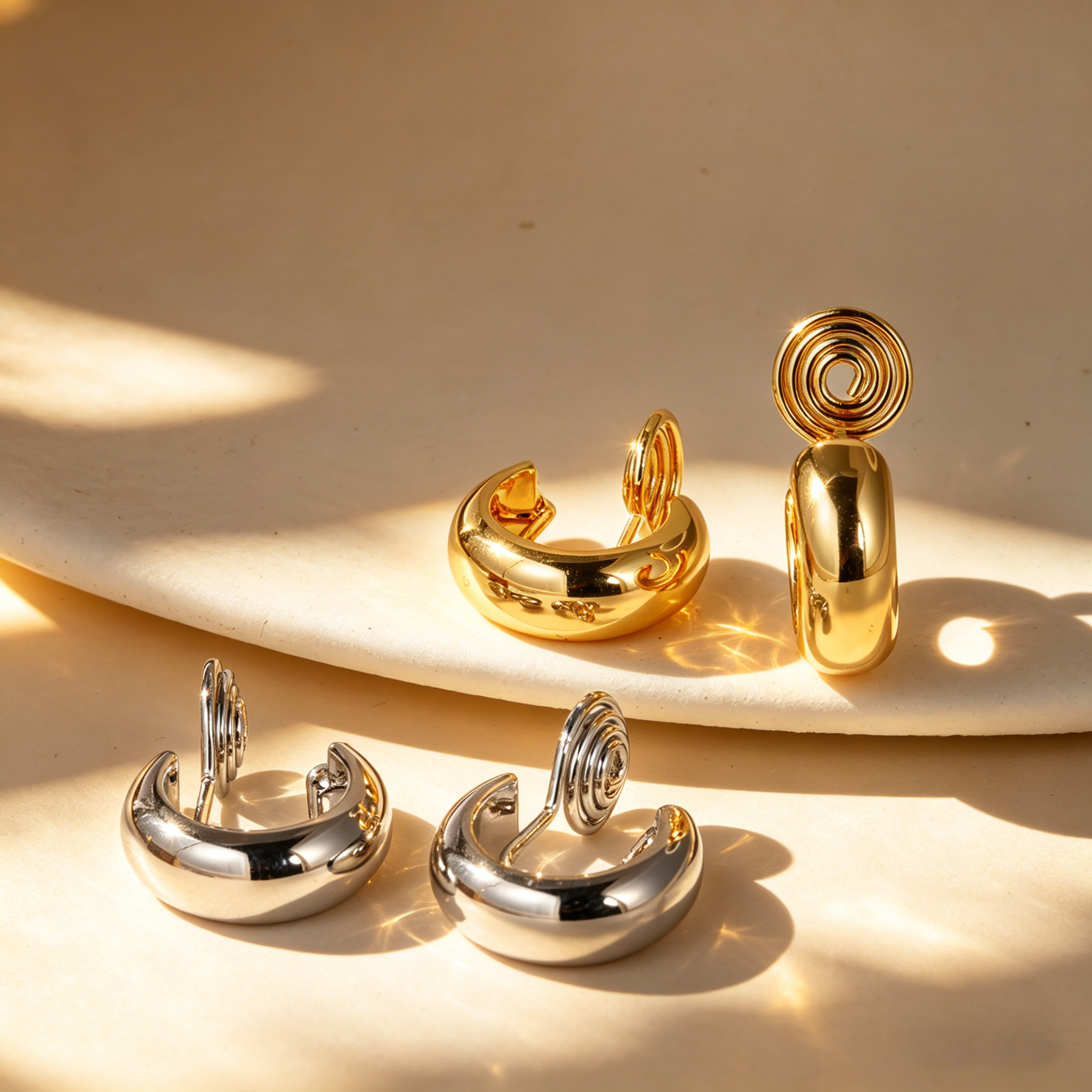 Minimalist Cool Crescent Shape Ear Cuffs, No Piercing Required